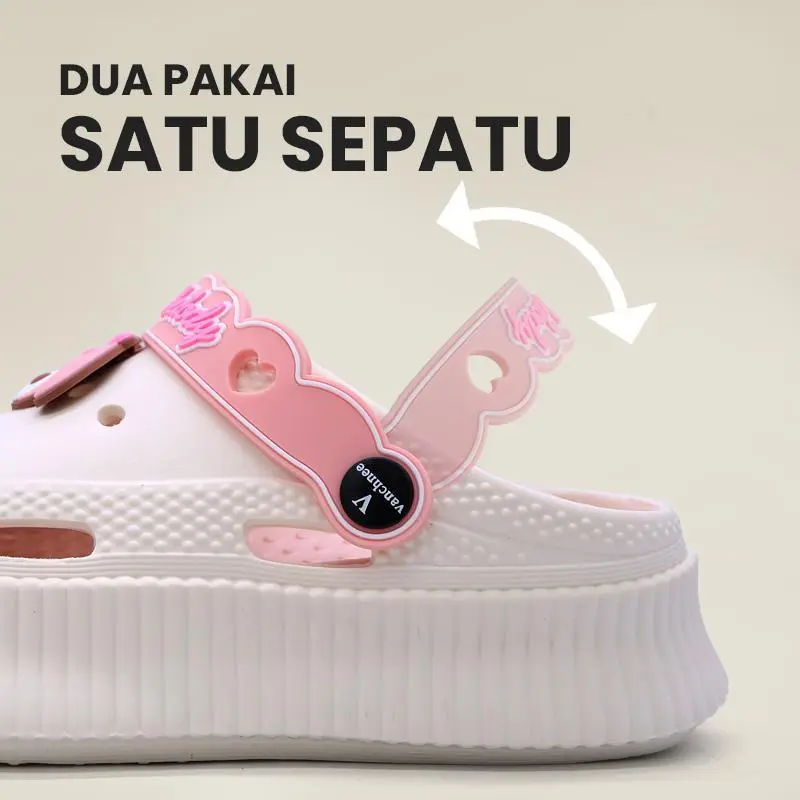 TAICCY Sandal Kodok Wanita Dewasa Jelly Fuji Sendal Baim Wedges Karakter Kartun Sandal keluarga EVA Ukuran 20-41 8