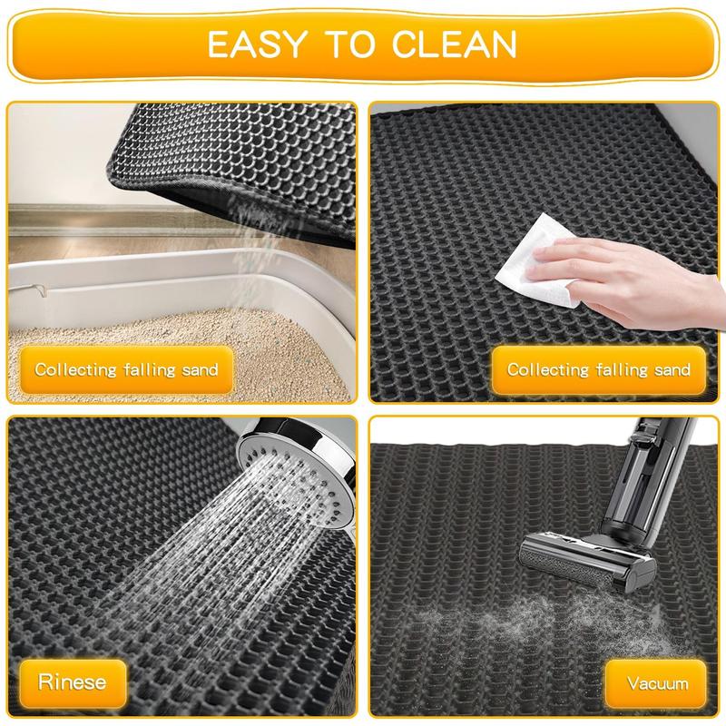 Cat Litter Mat, Honeycomb Design Non-slip Pet Litter Box Mat, Double Layer Waterproof Cat Litter Tray Mat 6