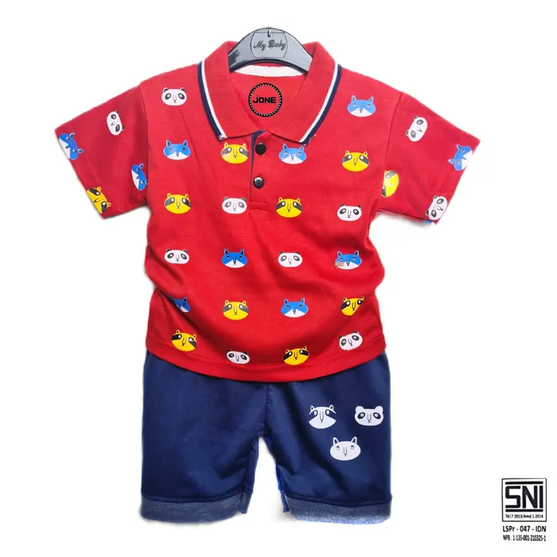 BAJU BAYI LAKI LAKI SETELAN ANAK COWO LUCU STELAN COWOK 6 12 BULAN KEREN TRENDY KEKINIAN KERAH WANGKI HEWAN 5