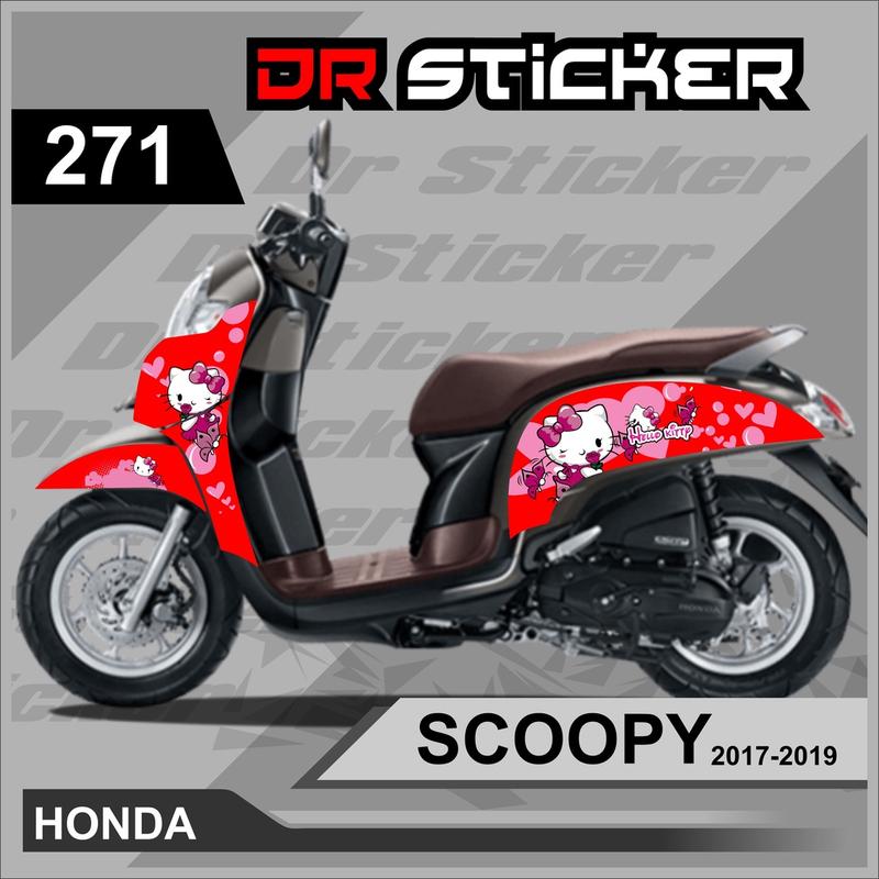 548  Sticker Striping Semi Full Scoopy New - Striping Scoopy New Desain Hello Kitty Pink,Merah,Biru 3