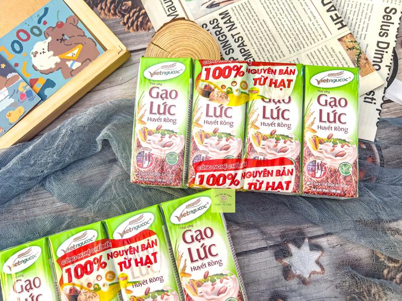 Sữa Gạo Lứt Huyết Rồng Việt Ngũ Cốc Cho Ngày Dài Năng Lượng Lốc 4 Hộp 250ml