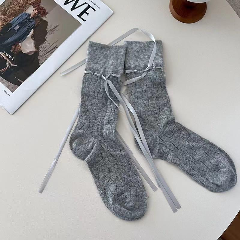Tất vớ Lolita nữ sinh đính nớ tự buộc chất liệu cotton mỏng phù hợp mùa hè TN200 5