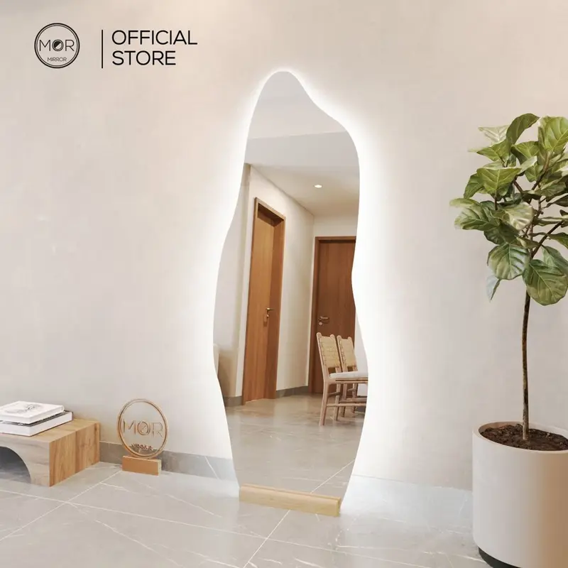 Gương Toàn Thân Cảm Ứng LED Cao Cấp MOR MIRROR 50x150cm - Đế Gỗ & Phụ Kiện Decor Phòng Trang Trí Nhà 7