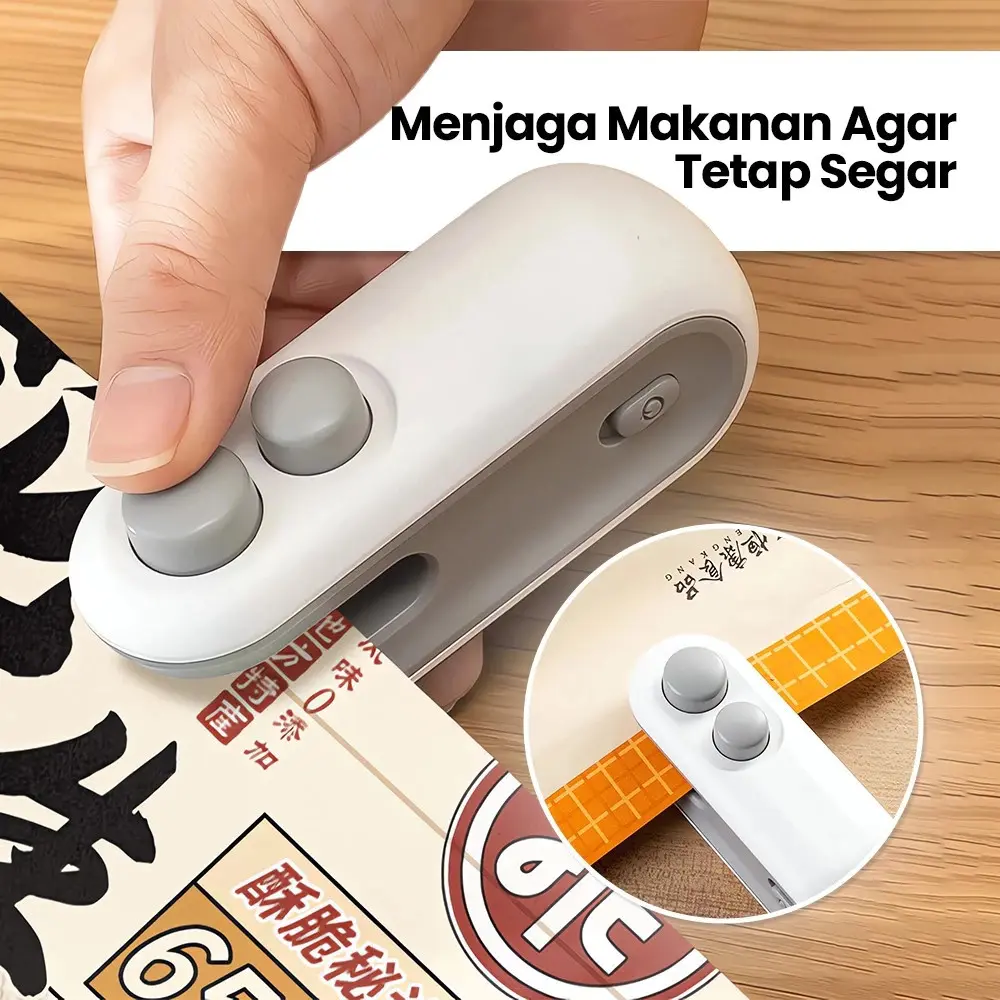 【Freedom174】Snack Sealer Mini Hand Sealer Portable Sealer Pengemas Makanan Press Kemasan Plastik Snack Elektrik USB Rechargeable