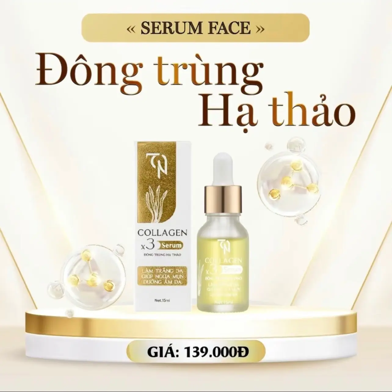 SERUM TINH CHẤT ĐÔNG TRÙNG HẠ THẢO  ĐÔNG ANH Skincare , Hỗ Trợ Dưỡng Da  ( chai 15ml )