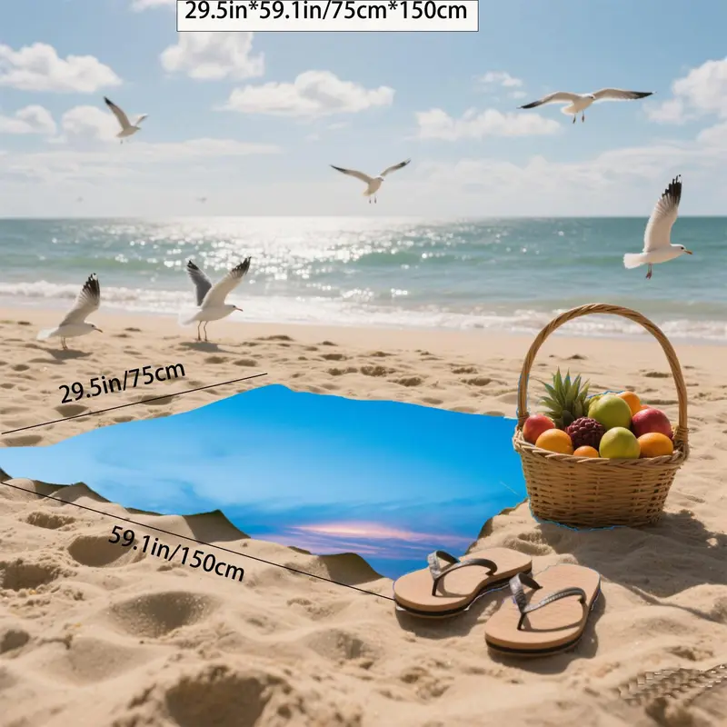 Natural Scenery Pattern Beach Towel, Ultra-fiber Bath Towel, Fun and Practical Summer Accessory for Vacation Travel and Swimming 3