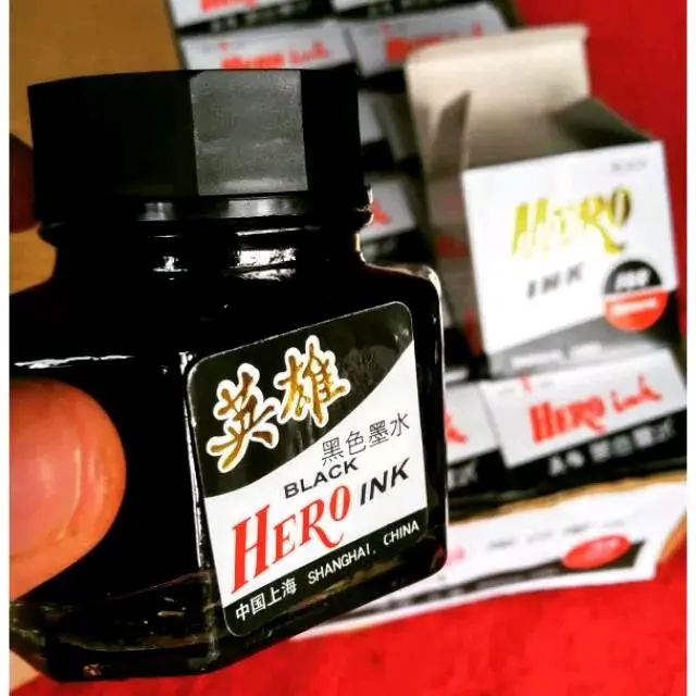 tinta hero Ink hitam.tinta isi ulang pena.for all pountain pen Hitam Fountain