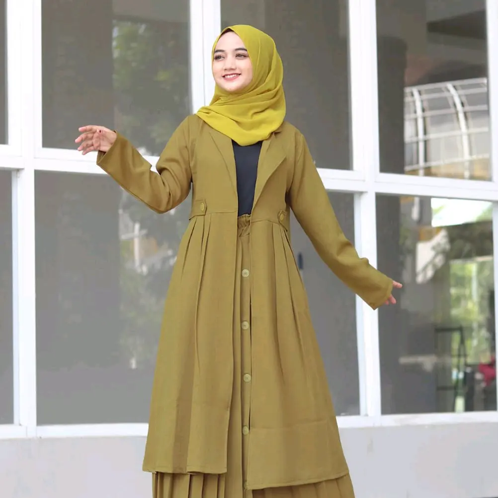 Set Rok Outer Cardigan Inara Itycrepe Setelan Muslim Wanita Dewasa/one set kerja/setrok viral