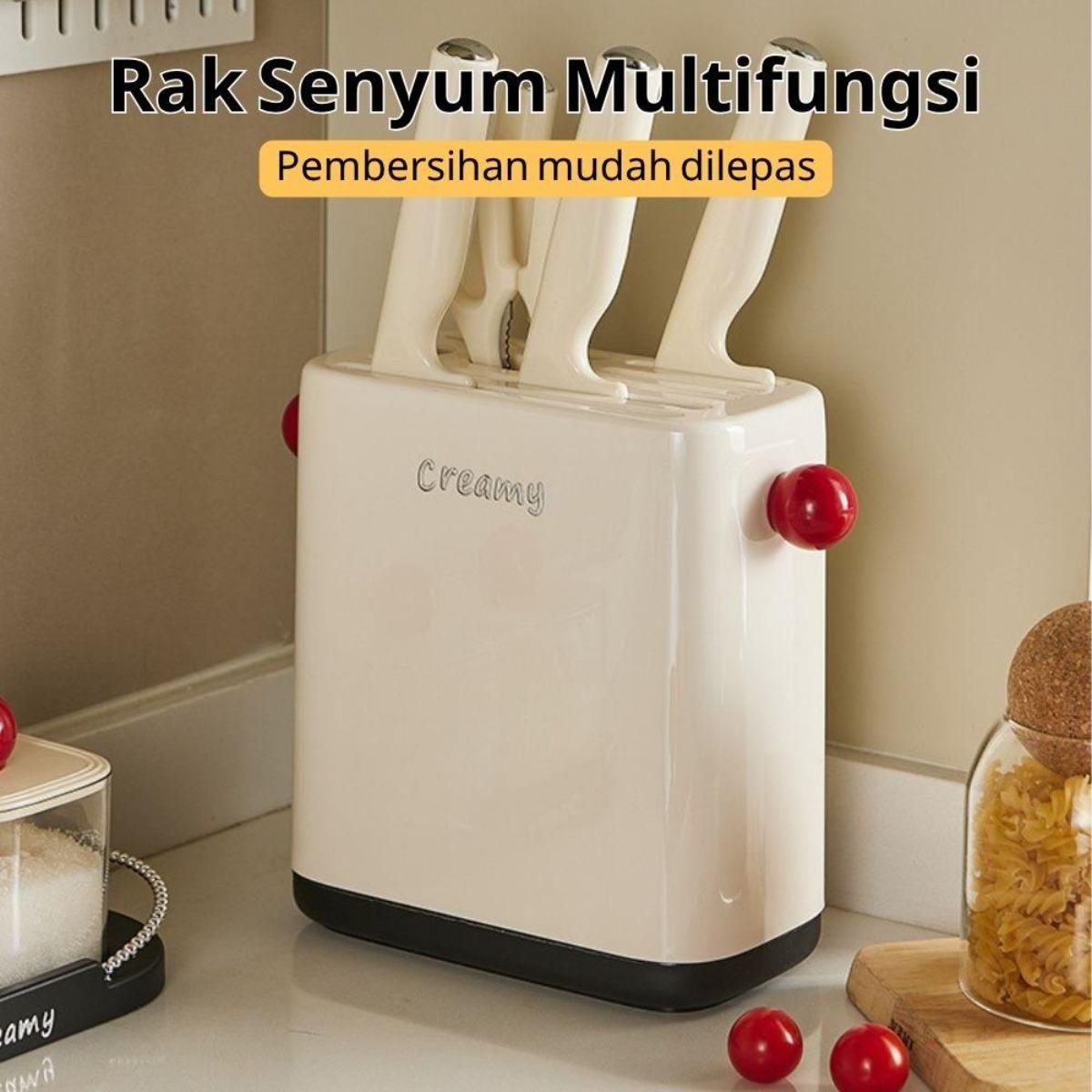 Peralatan Penyimpanan Kreatif Dapur: Rak Pisau Multifungsi & Gunting, Organizer Meja Antirayap, Tempat Rak Pisau Serbaguna, Tempat Penyimpanan Gadget Dapur, Rak Pisau Berventilasi untuk Kesehatan, Aksesori Dapur Modern untuk Kegunaan Praktis