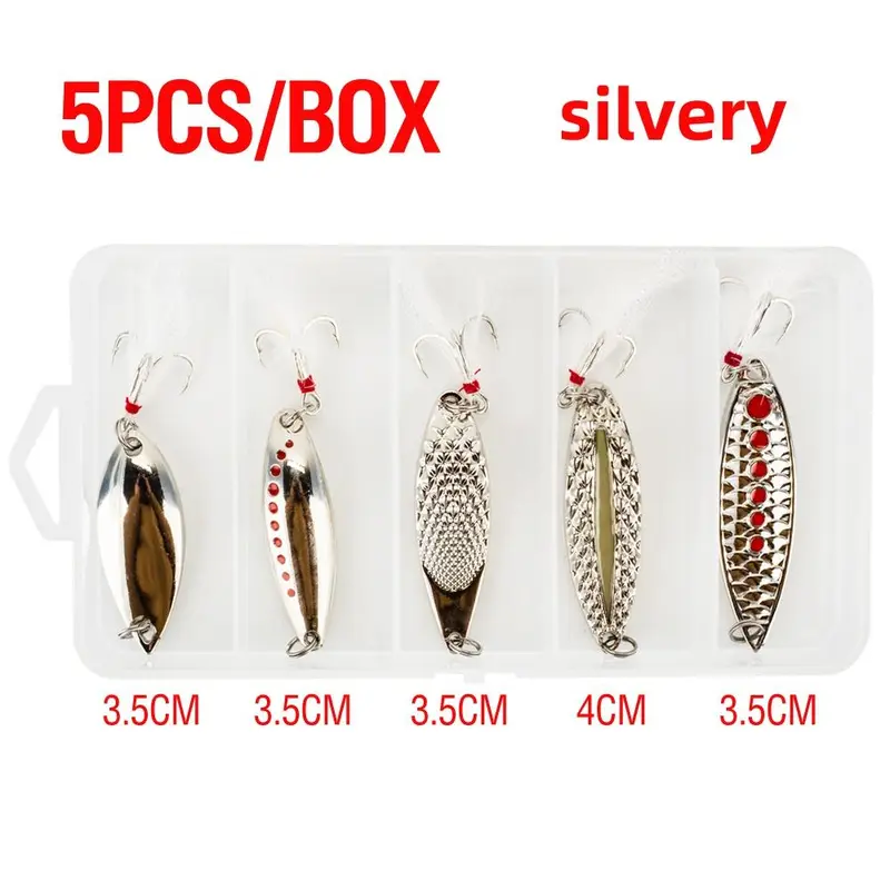 Fishing Lure, 5/10pcs Metal Casting Lure, Slow Jig Luminous Spinner Swim Bait, Hard Artificial Bait Sequin Fishing Lure, Fishing Accessories 4