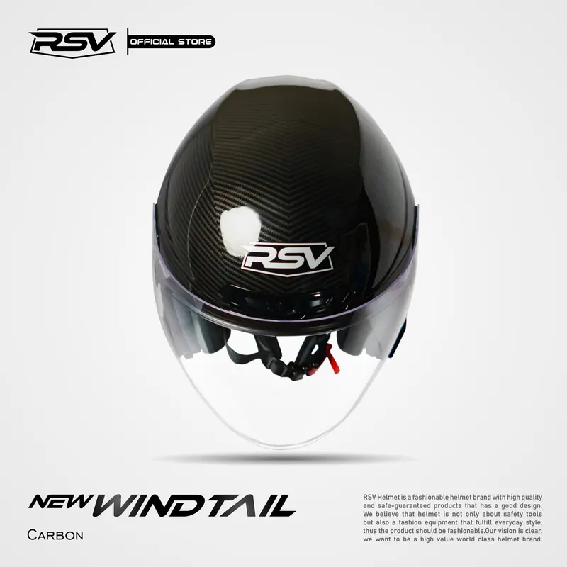 HELM Half Face RSV NEW WINDTAIL CARBON GLOSSY  Motorcycle 5