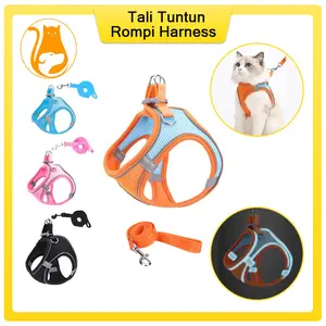 Tali Tuntun Rompi Harness Kucing Tali Kucing Harness Tali Tuntun Harness Kucing Anjing Rompi Glow In The Dark Harness Bahan Mesh Lembut Dengan Busa Untuk Anjing Kucing Ukuran Kecil Sedang