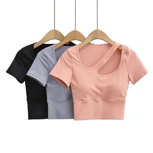 permanent sport bra tarza crop lengan pendek wanita highimpact olahraga fitnes gym yoga Zumba