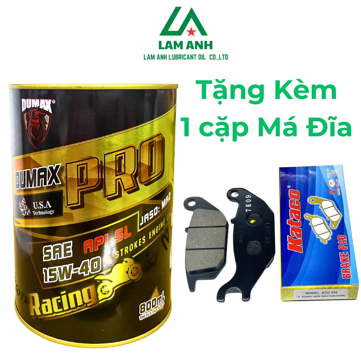 Combo Siêu Hời! Dầu Nhớt Dumax Cao Cấp + Quà Tặng Má Phanh Đĩa Xịn