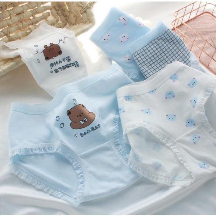 SET 10  quần lót nữ cute họa tiết gấu  hoặc thỏ   chất cotton mềm mại thoáng mát, thấm hút mồ hôi 30-55kg quần lót nữ sinh, tuổi teen, học sinh, sinh viên ...  Voi Women