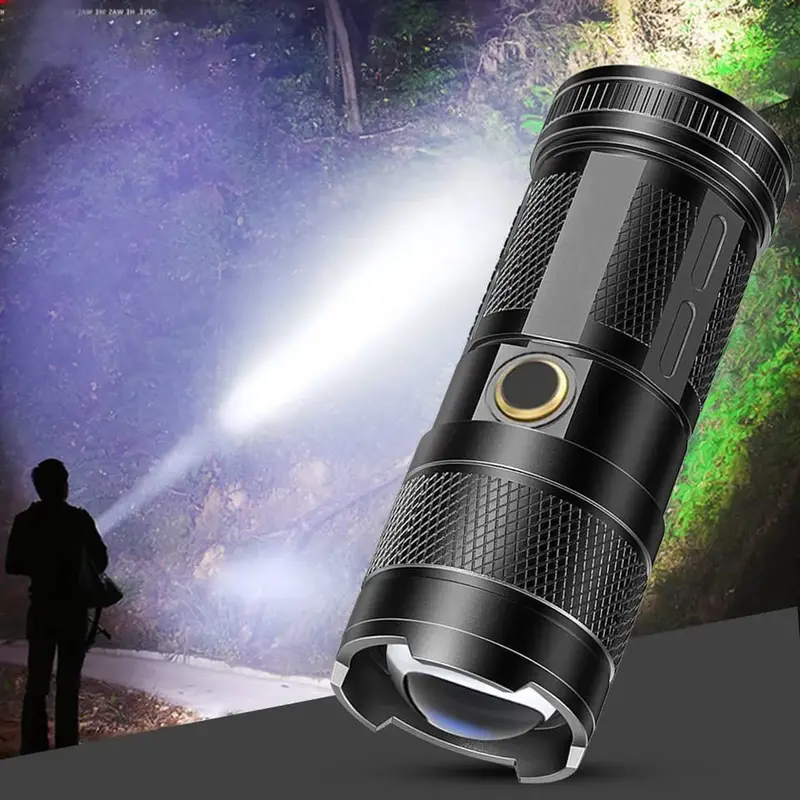 SENTER LED LASER / SENTER SWAT POLICE RECHARGEABLE / SENTER CAS USB Lampu Merah Plastik Putih Biru 3
