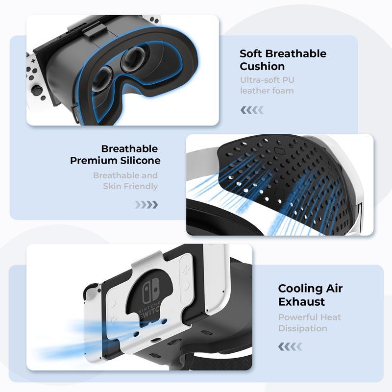 Upgraded VR Headset for Switch OLED/Nintendo Switch Accessories 3D VR Glasses Switch VR Labo Goggles W Adjustable Headset