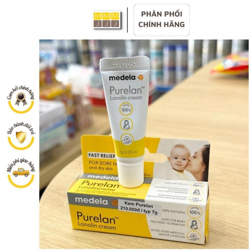 Kem nứt đầu ti Medela Purelan 7g 37g chiết xuất mỡ cừu kem bôi ti và chăm sóc núm ti an toàn cho mẹ -minjeebaby