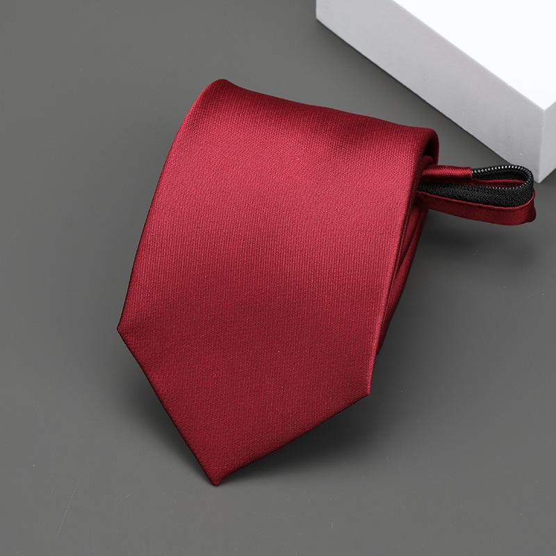 Product Introduction of Business Zipper Tie Men's and Women's Formal Wear Black Bridegroom Wedding Korean Style Narrow Lazy People No Stripes 4