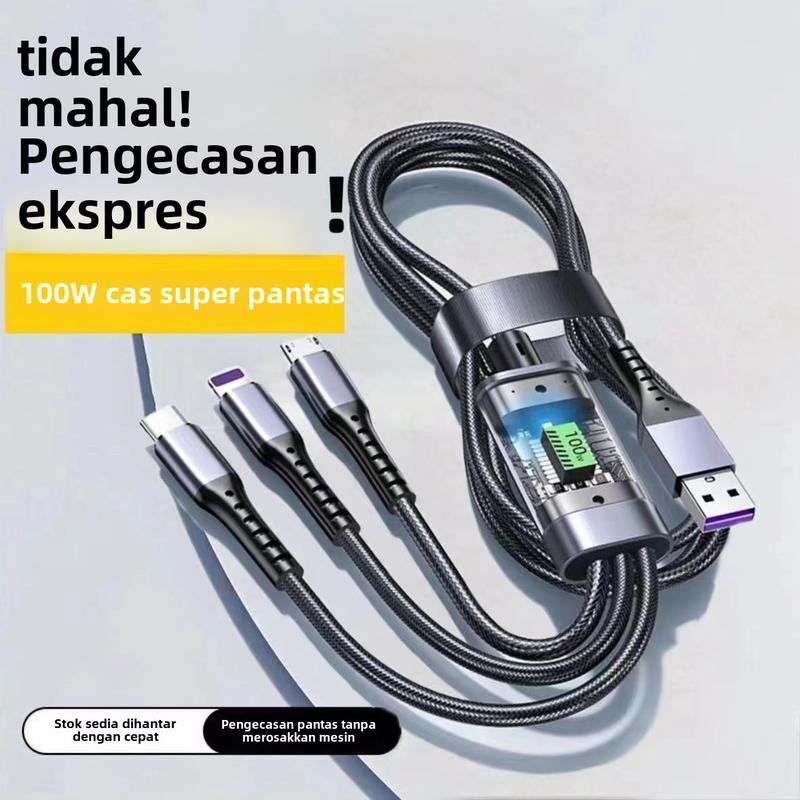 Product Introduction of [COD]Super 100W 3 in 1 Type-C Charging Cable for Huawei Oppo Vivo Charge - Phone 16