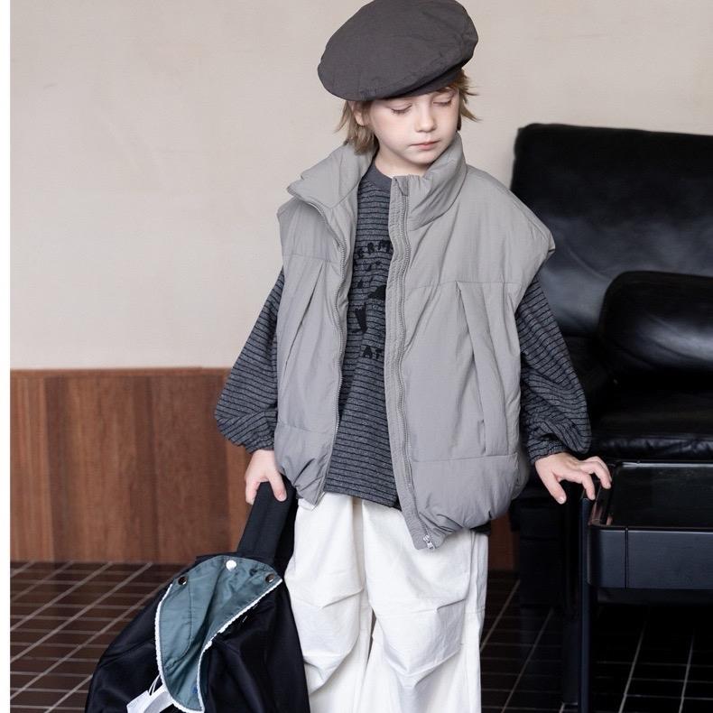 ĐẬU LÊN BAR | ÁO GILE PHAO 3 MÀU LÔNG VŨ ĐEN, XÁM, KEM CHO BÉ TRAI VÀ GÁI