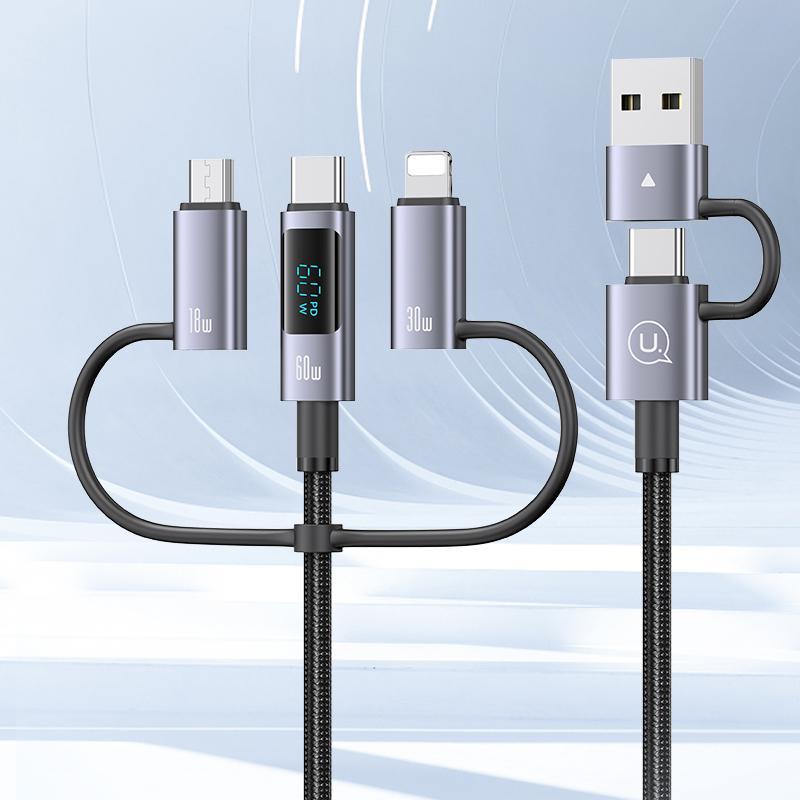 Product Introduction of USAMS Multifunctional Fast Charging Data Cable, 60W Fast Charging Cable with Digital Display 0