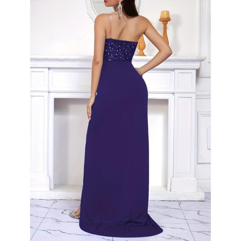 2022 sexy European and American elegant strapless V-neck party evening dress 2022 sexy European and American elegant strapless V-neck party evening dress