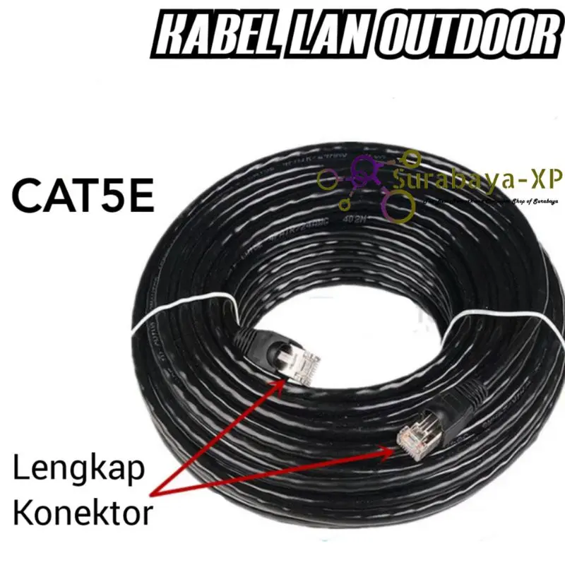 Kabel LAN 50M UTP STP CAT5E 50 M 50 Meter 50Meter FTP Outdoor Spectra untuk Indihome 2