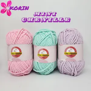 Benang Rajut Mini Chenille Korin / Small Chenille Chunky Yarn / Small Ply [50gr]