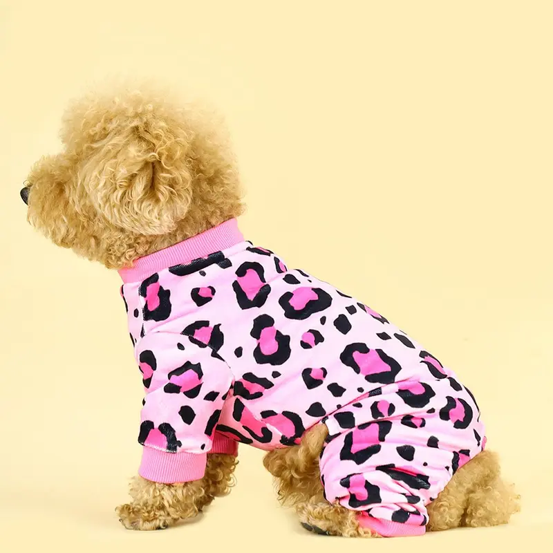 Leopard Print Dog Pajama, Fashionable Cozy Pet Clothes for Small Medium Large Dogs, Perfect Pet Clothes for Comfort and Style 6