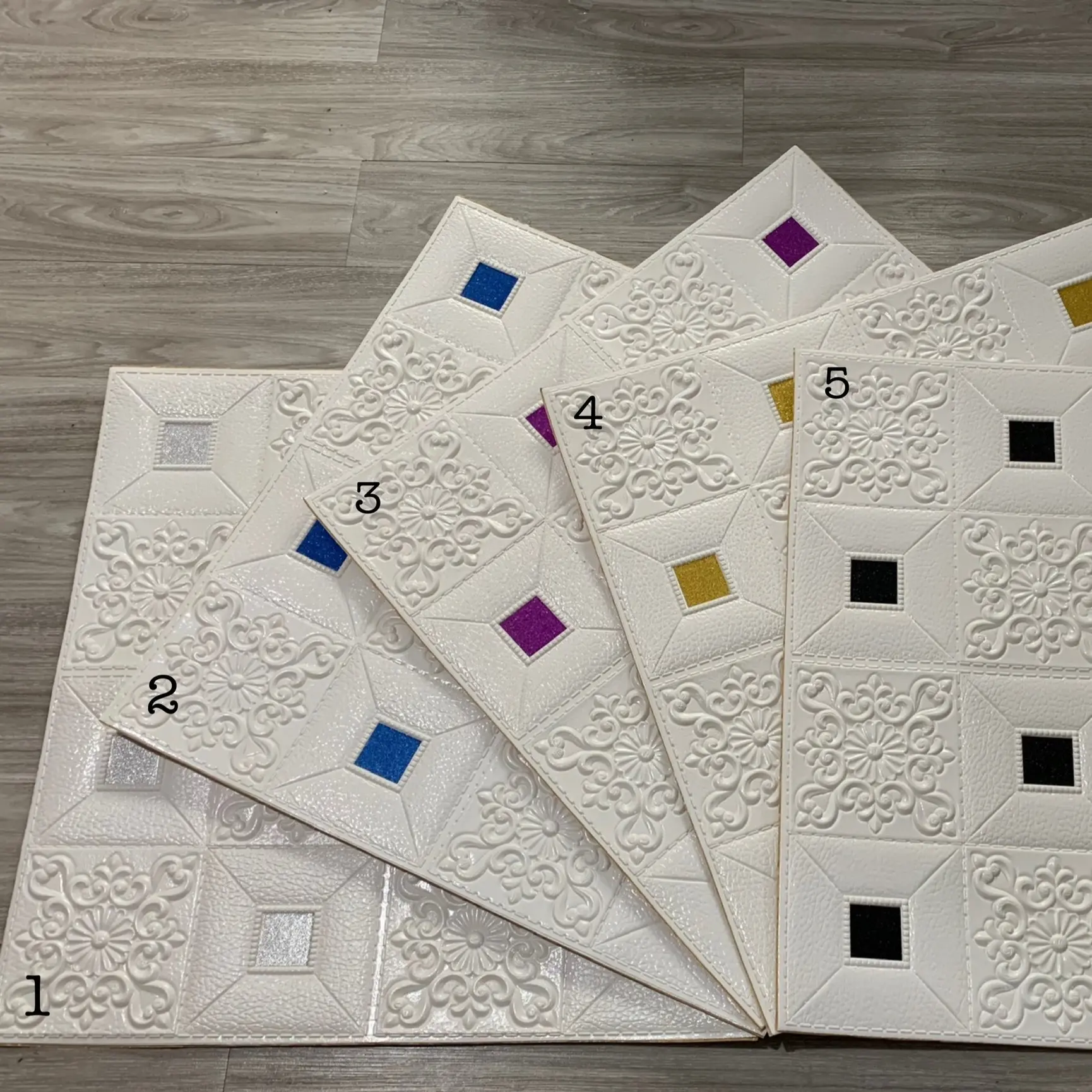 Xốp Dán Tường Hoa Văn NHŨ TỰ DÁN khổ lớn 70x70cm dày 3mm sẵn keo
