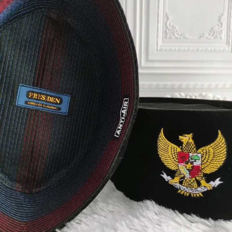 Peci Songkok Kopiah Hitam Lambang Garuda Bordir Tinggi 9cm Harga Murah - Peci Pria Model Terbaru Anak Dan Dewasa Perlengkapan Sholat laki-laki Bisa Bayar Di Tempat COD 4