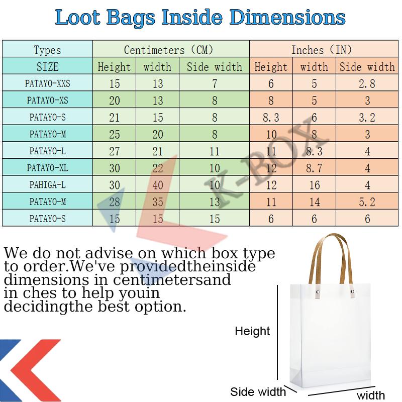 PVC Loot bag Small gift bag wedding gift bag child gifts bag Clear paper bag PVC hand bag Transparent Frosted Plastic