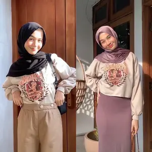 Sweater Crop GRYFFINDOR Fleece (LD 110, P 43) Baju Top Atasan Wanita Panjang Oversize