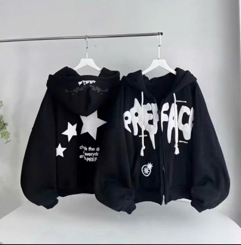 Product Introduction of Áo Khoác Hoodie PREFACE In Nổi Siêu Hot Cho Nữ, Chống Nắng Giữ Ấm Khi Gió Lạnh Về - Jacket Women 5