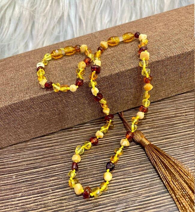 Vòng Tay, Vòng Cổ Hổ Phách Cho Bé, Có Kiểm Định