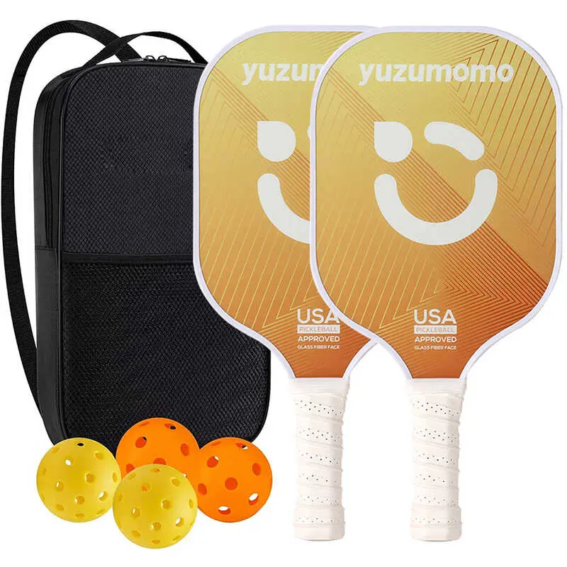 Paddles USAPA Approved Fiberglass Surface with 2 Rackets 4 Pickleball Balls 1 Portable Carry  Pickle Ball Paddle Set for Men Women