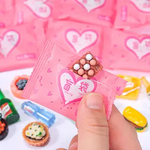 10 pcs Kantong Misteri Miniatur Makanan Lucu - Snack Supermarket - Animal - Botol - Dessert