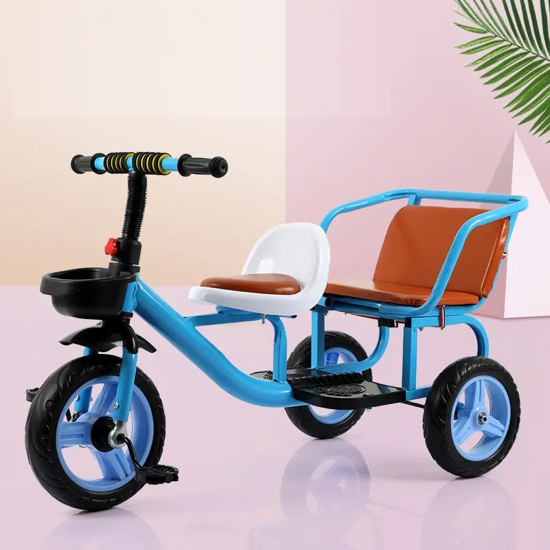 Xe đạp xích lô cỡ đại 2 ghế cho bé 2-6 tuổi - xe đạp 3 bánh trẻ em 0