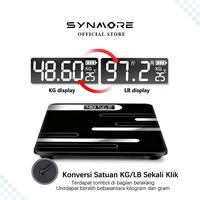 Gambar SYNMORE Timbangan Badan Digital Max180Kg USB Charge LCD Scale Kaca Tempered Glass 26X26cm dengan Tampilan Suhu & Kabel Charge Gratis - 25D020-Black-USB dari Synmore Official Store Kab. Tangerang 5 Tokopedia
