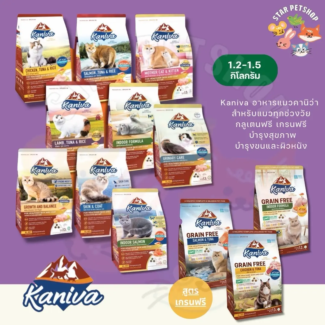 Kaniva อาหารแมวคานิว่า สำหรับแมวทุกช่วงวัย โซเดียมต่ำ บำรุงสุขภาพ ขนาด 1.3-1.5 กิโล