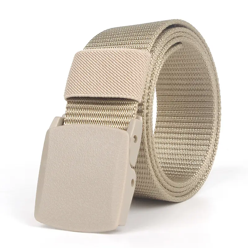 9894HT-New Men's  Canvas Belt Extended Nylon Belt Casual And Versatile Woven Belt Student Smooth Buckle Anti-static Anti-allergic Security Inspection Canvas Belt Tali Pinggang Lelaki