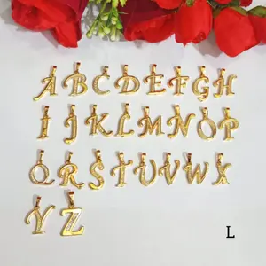 Liontin Titanium Huruf Inisial Nama Lapis Emas 18k (COD)