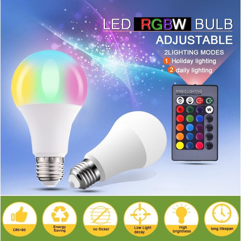 3W 5W 10W 15W LED RGB Bulb Remote Control Light Color Changing - TikTok ...