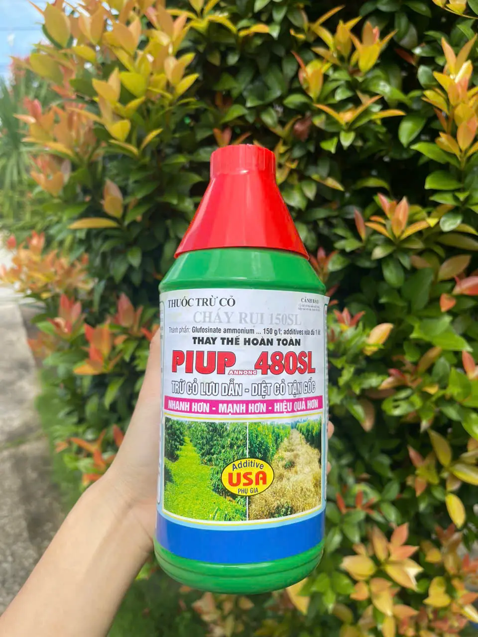 Chai Xịt Cỏ PiUP 480SL 900ml - Nhựa HPVE Nguyên Sinh - Lưu Dẫn 2 Chiều Cực Mạnh