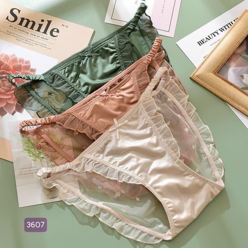 Quần Lót Lụa Viền Bèo Thun Siêu Co Giãn 3607 Nữ - THỦY BIKINI Women