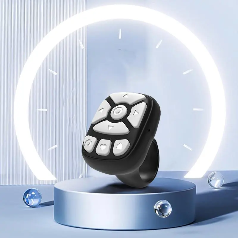 Wireless Remote Control Ring, Rechargeable Phone Selfie Video Controller, Phone Remote Control, Selfie Accessories for Various APP