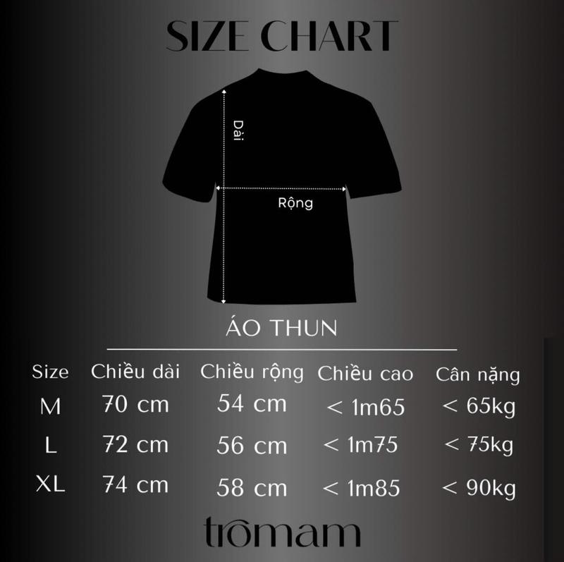 Product Introduction of (TR) Áo thun cổ tròn Tromam basic form Boxy và Oversize. Chất liệu 100% cotton 270gms 14