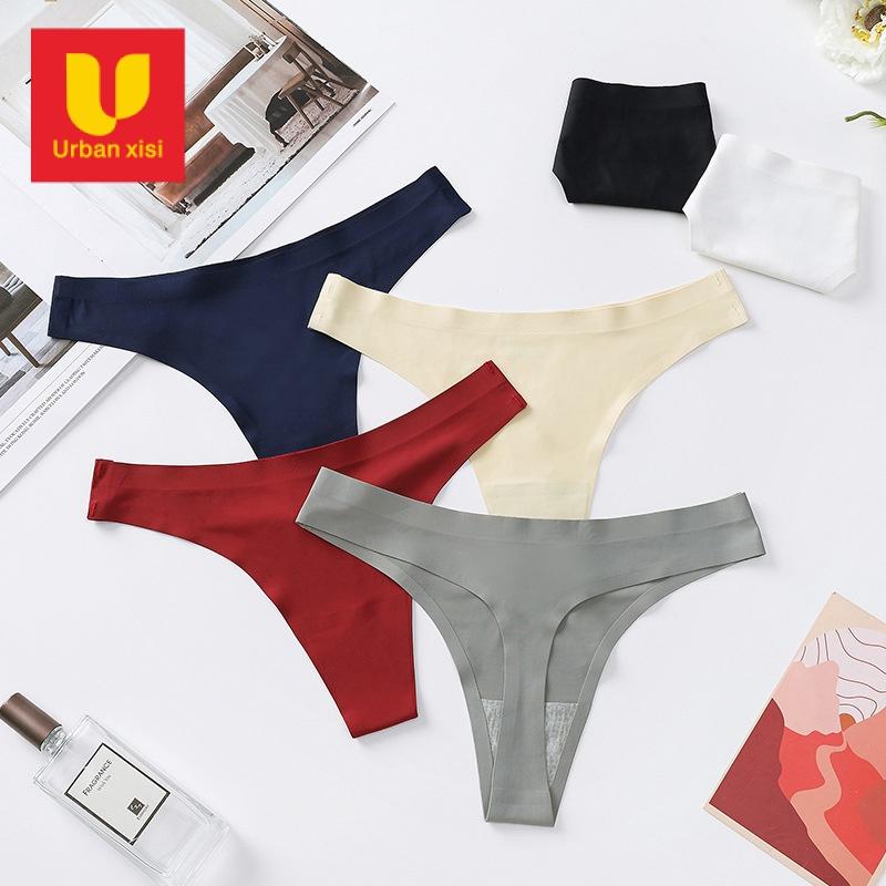 Đồ Lót Gợi Cảm Cho Nữ, Quần Lót Lụa Lạnh Trong Suốt, Cạp Thấp, Một Mảnh, Không Đường May, Lưng Chữ T