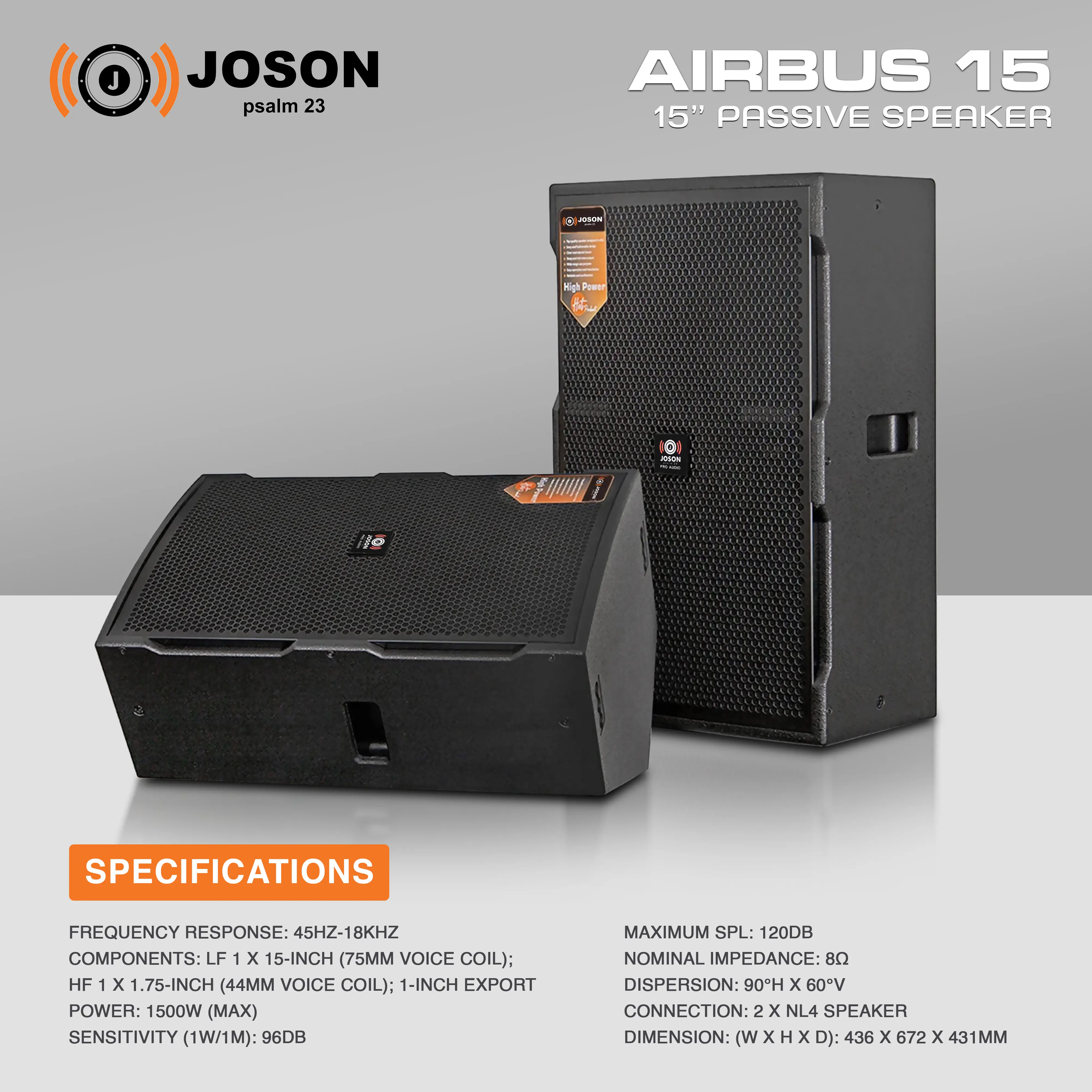 Joson AIRBUS-15 Passive Acoustic Speaker (1 PC)